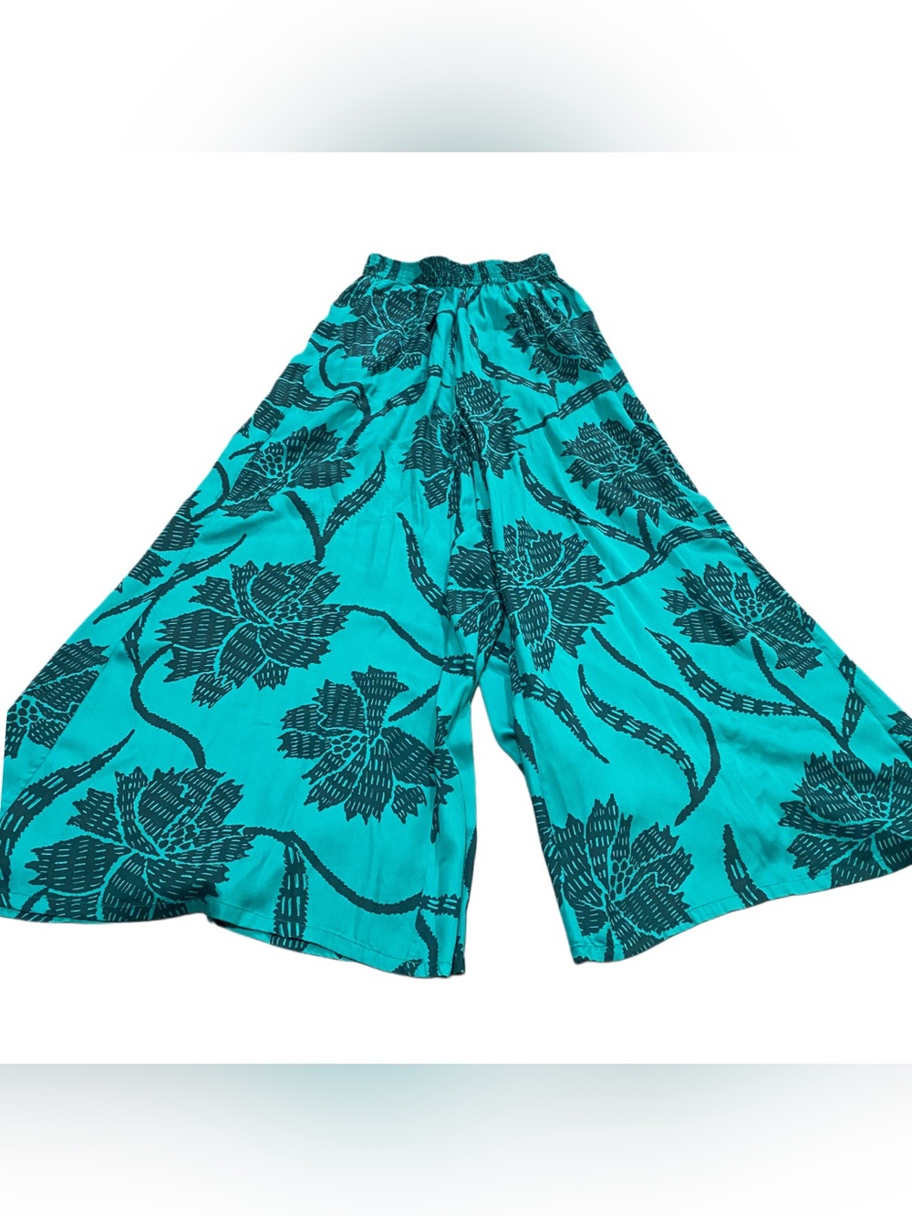 OMIKA wide leg paige boho modal pant teal floral xs